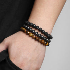 Men's Natural Stone Bead Bracelet
