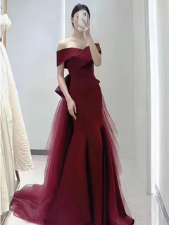 Wine Red Off-Shoulder Dress by TOAST Clothing