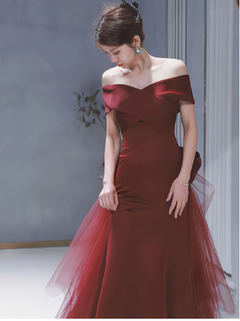 Wine Red Off-Shoulder Dress by TOAST Clothing