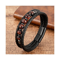 Men's Three-Layer Leather Bracelet