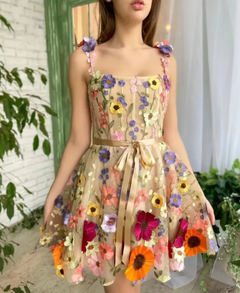 Women's 3D Flower Embroidery Dress